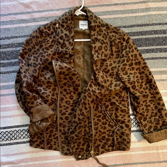 Kensie Jeans Jackets & Blazers - Leopard Print Moto Jacket